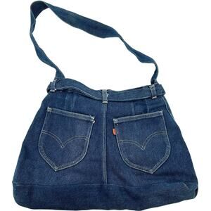 Vintage 80s 90s women's custom made blue Levi's orange tab shoulder bag‎